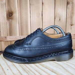 Vintage‎ Dr Martens 3989 Shoes Mens 9 UK 8 Black Brogue Wingtip Made In England